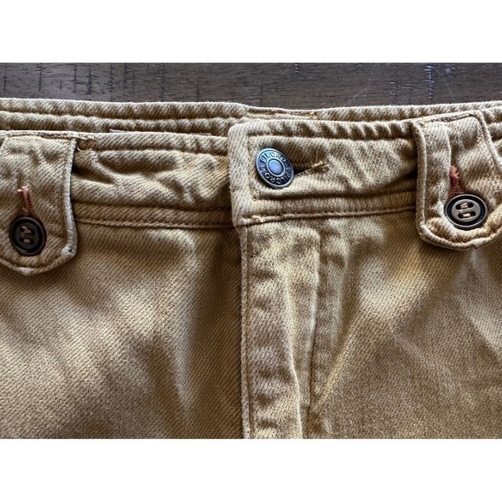 Anthropologie Pilcro Wide Leg Utility Pants Mustard Yellow Gold Size 32 - Picture 3 of 6
